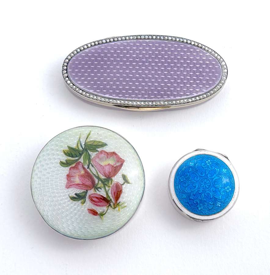 Enamel Compacts, Pill Boxes and Opera Glasses