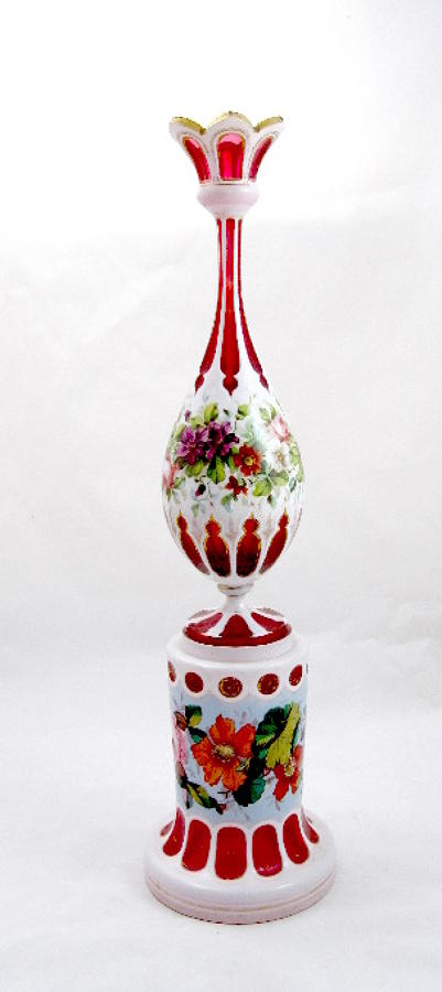 Unique Antique Bohemian Glass Centrepiece