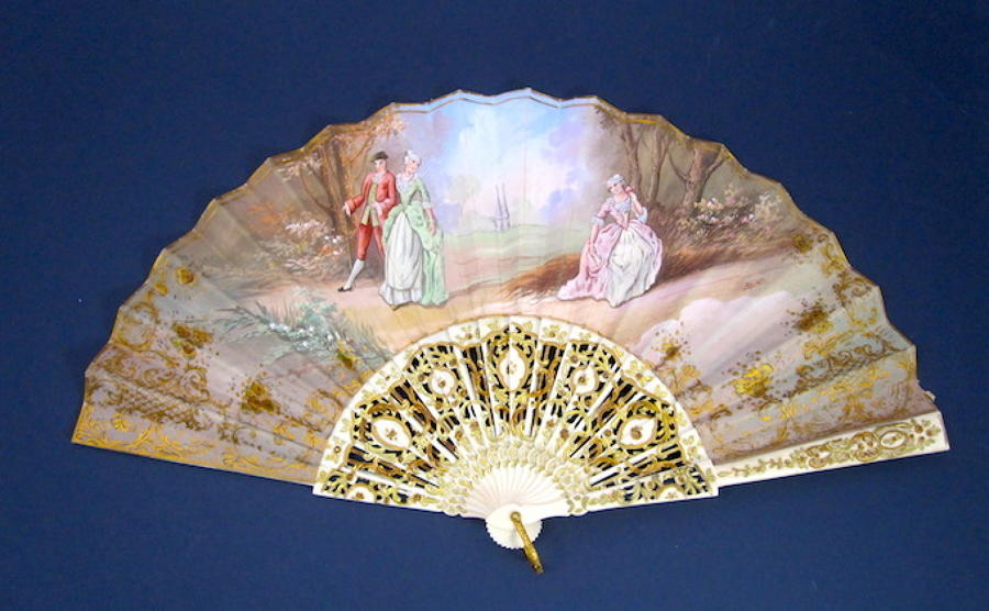 Antique Signed French Hand Painted Fan