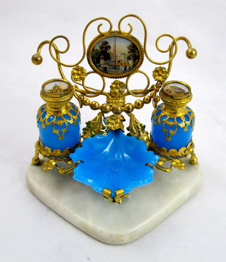 Palais Royal Blue Opaline Perfume Set