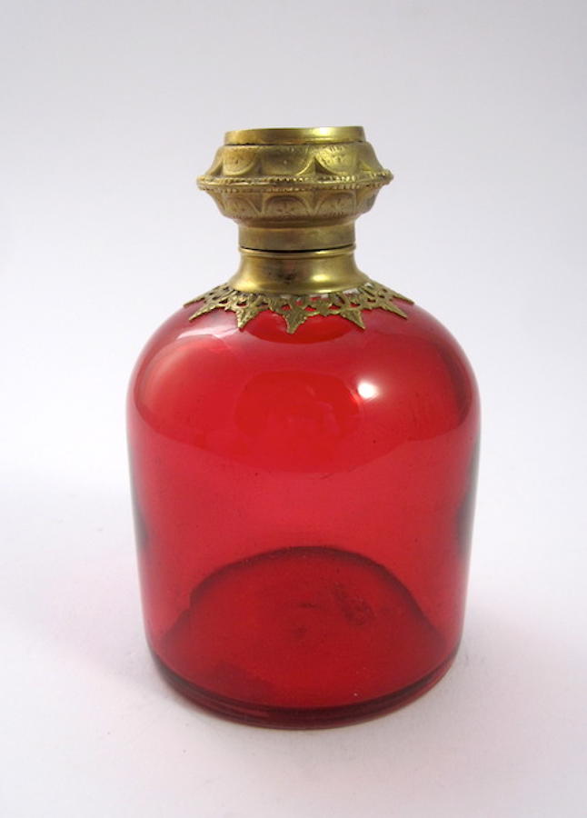 Palais Royal Red Glass Perfume Scent Bottle