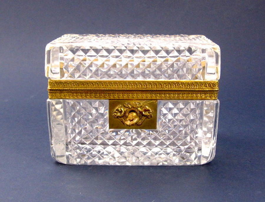 Antique French Cut Crystal Glass casket
