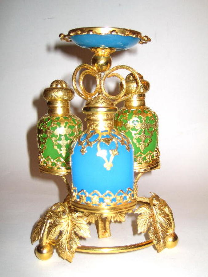 French 19th Century Opaline Perfume Set