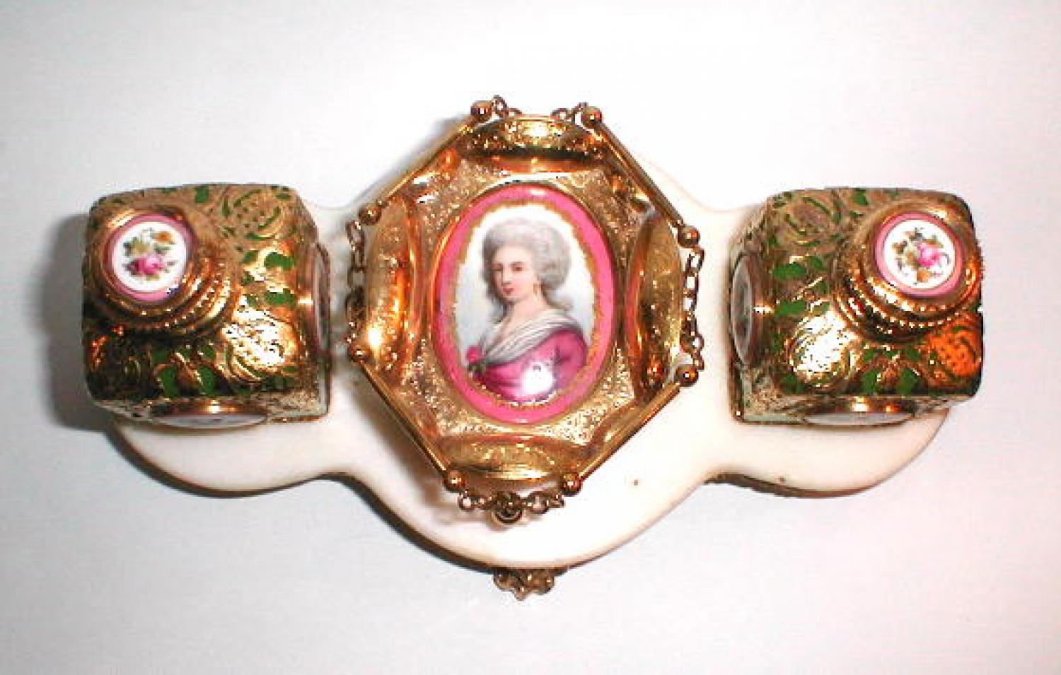 A French 19th Century Opaline Perfume Set.