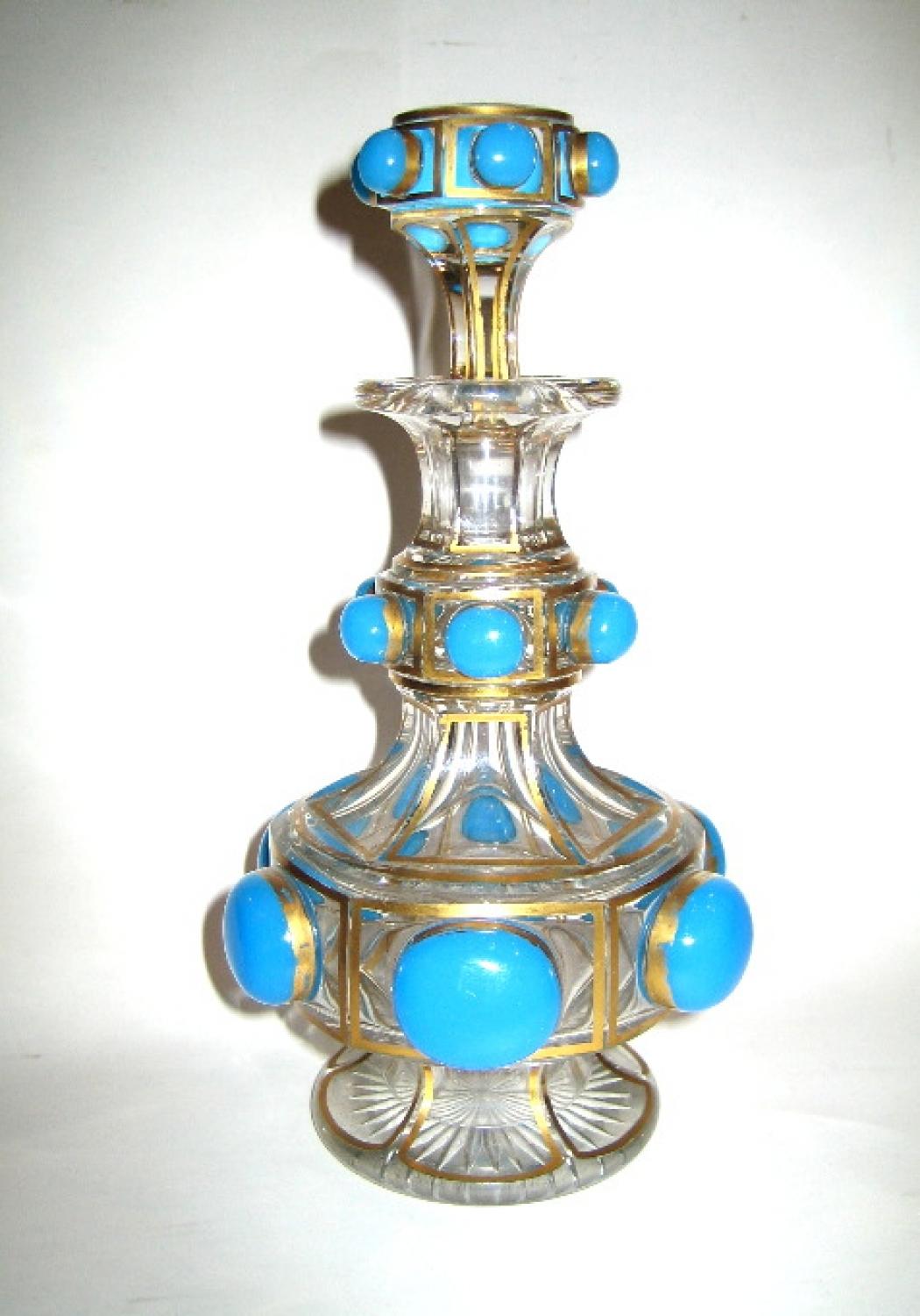 Baccarat Turquoise Glass Scent Bottle.