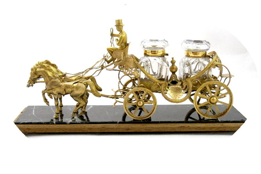 Fabulous Large French Carriage Inkwell