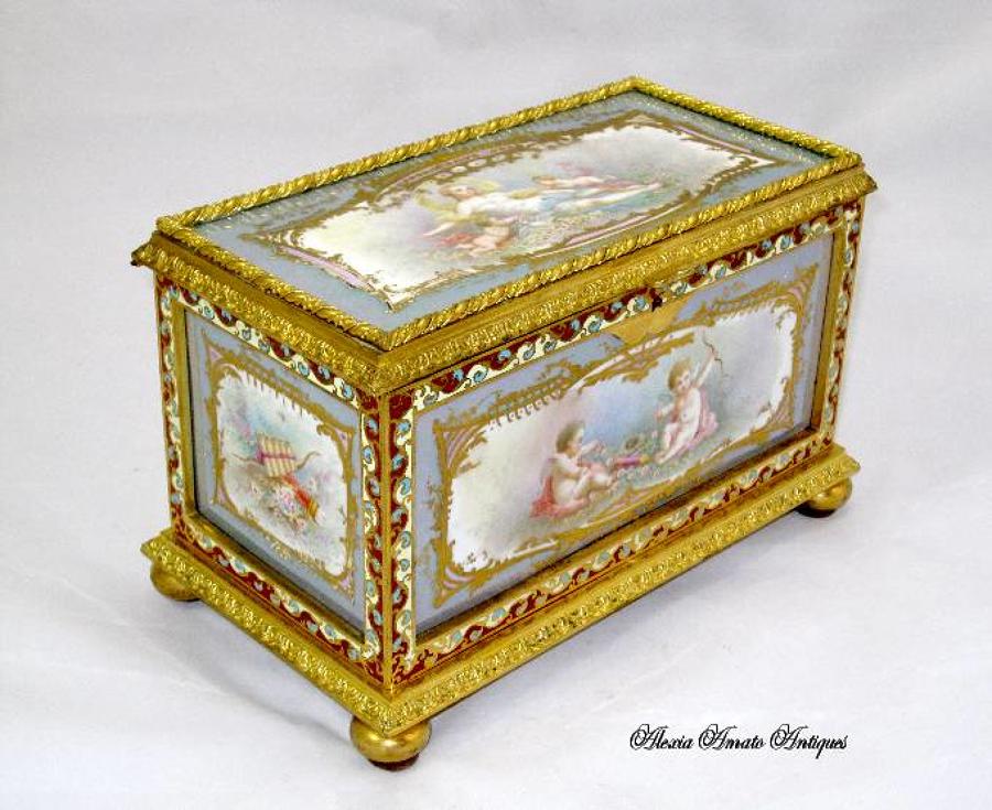 A Large French 19th Century `Sevres` Casket
