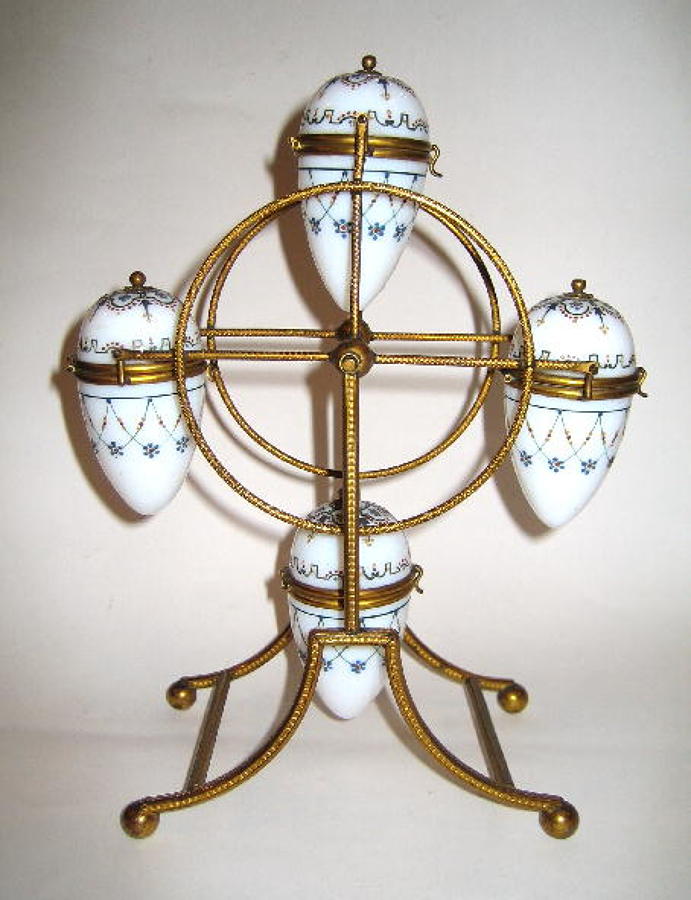 Baccarat Opaline Glass Egg Ferris Wheel