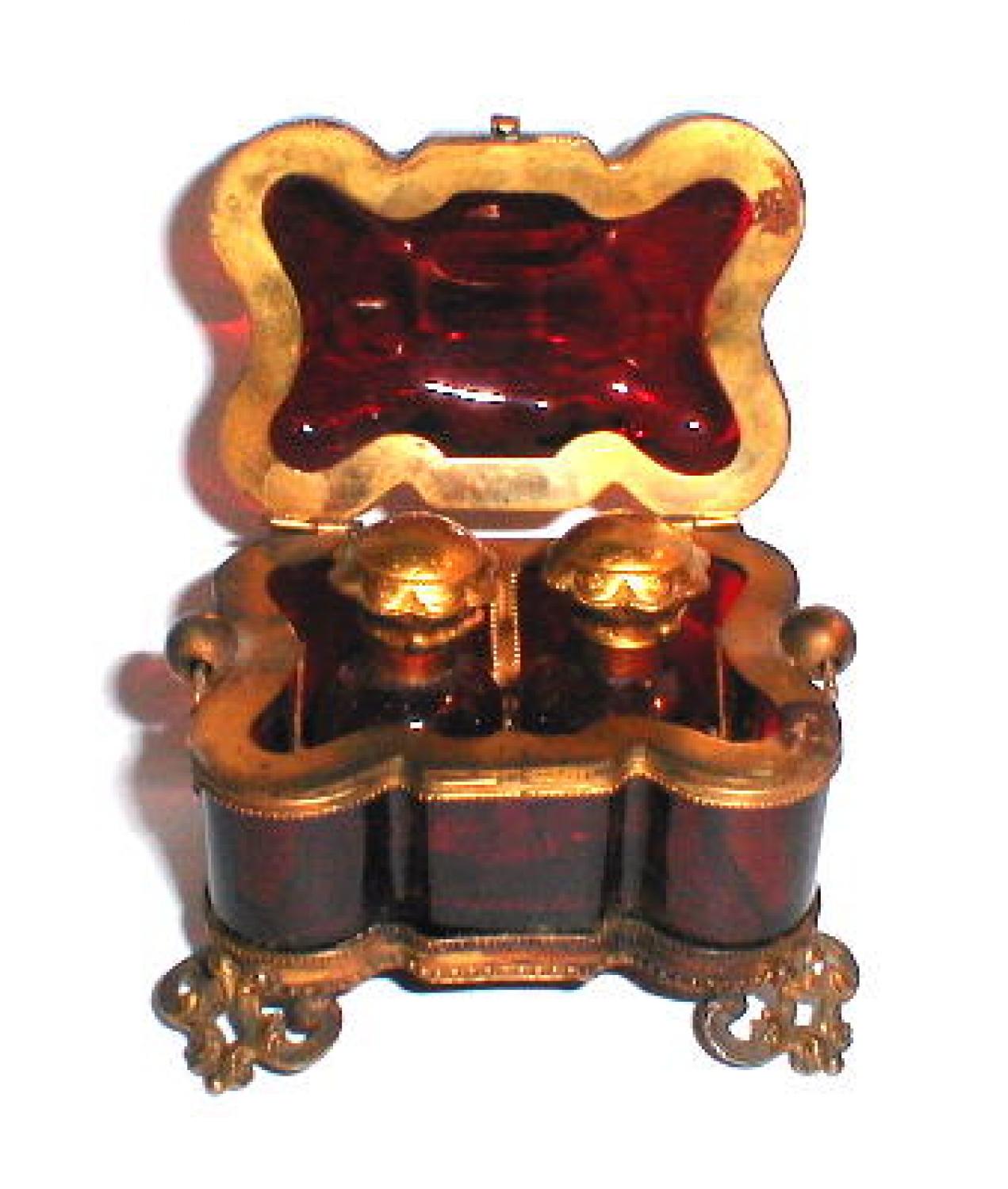 French 19th Century Ruby Perfume Casket
