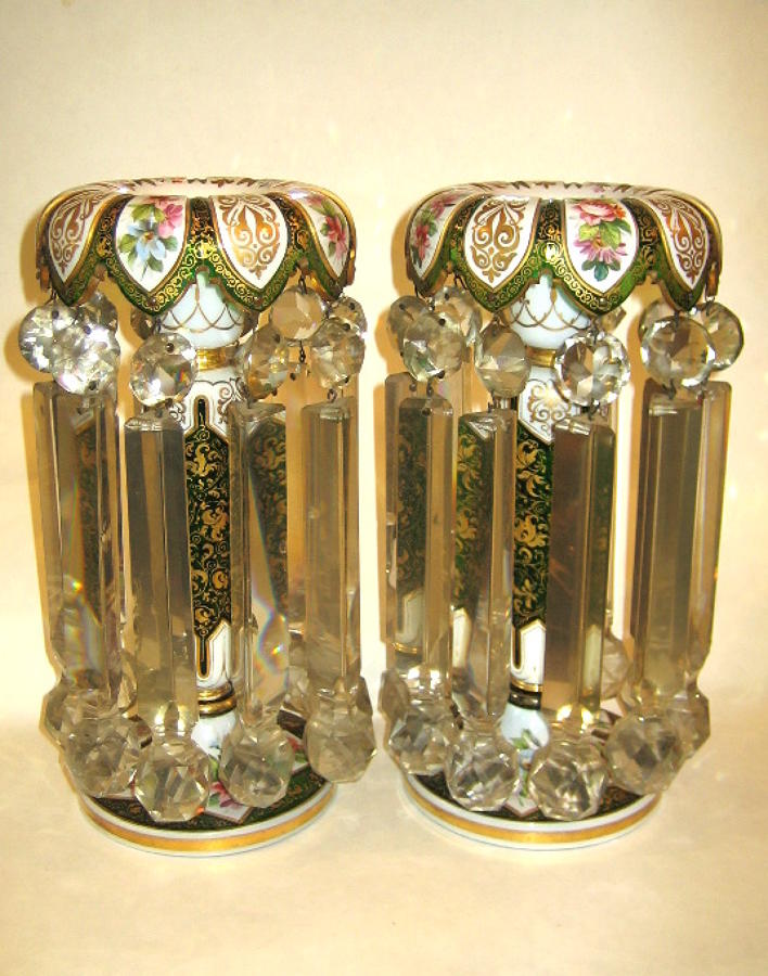 Pair of Antique Bohemian Glass Lustres
