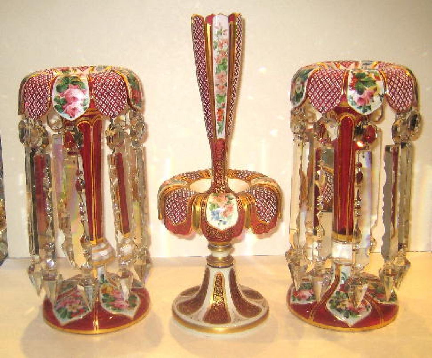 Antique Bohemian Glass Set