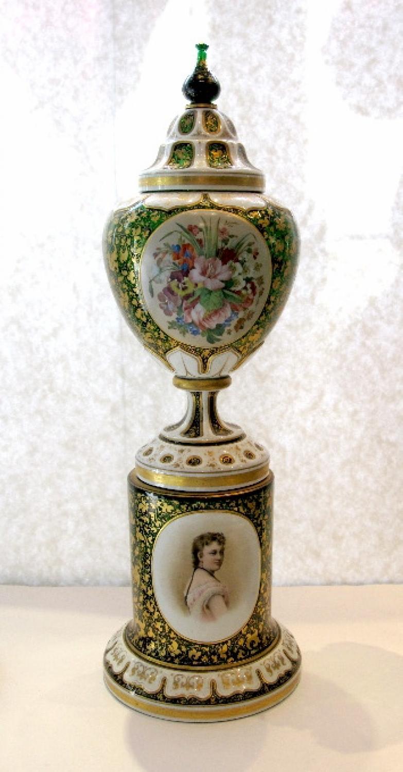 Antique Bohemian  Glass Centrepiece