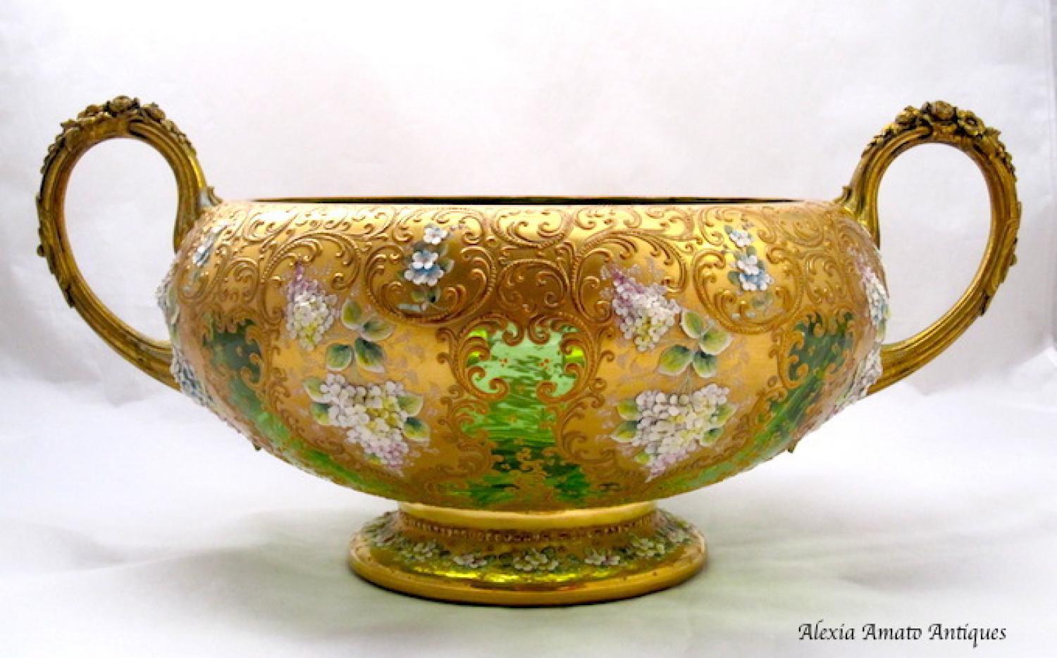 Huge Antique Moser Glass Bowl