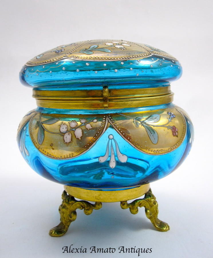 Antique Bohemian Turquoise Casket Box