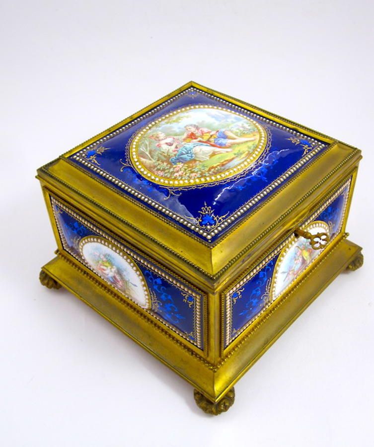 Antique High Quality French Enamelled Casket