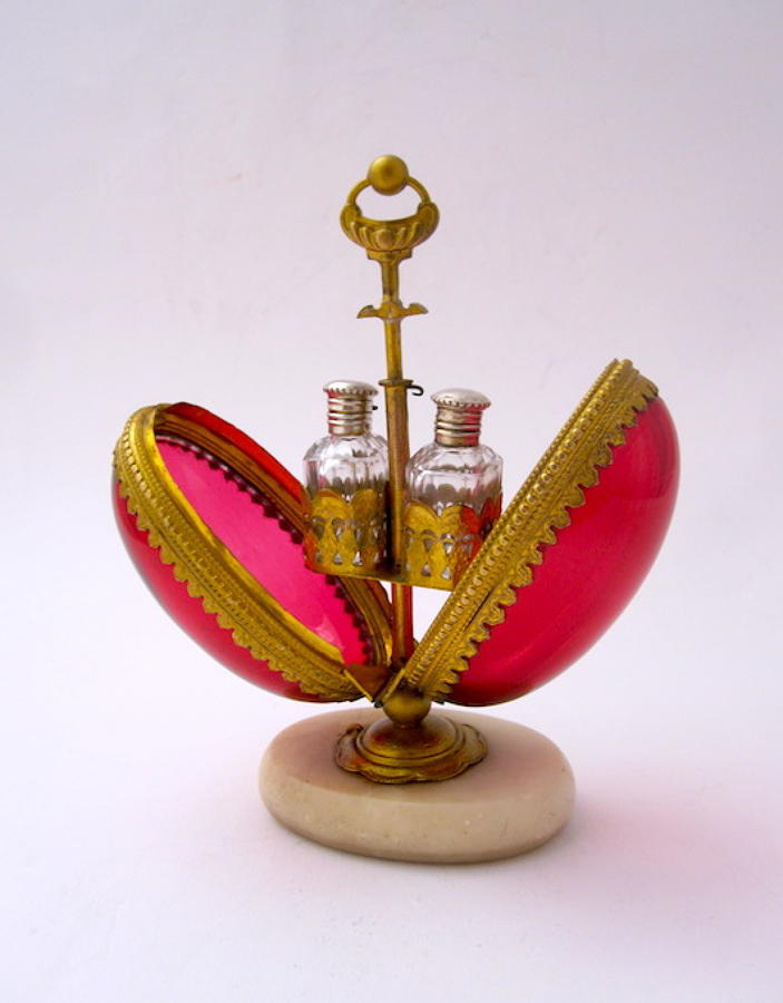 Palais Royal Red Glass Perfume Scent Casket