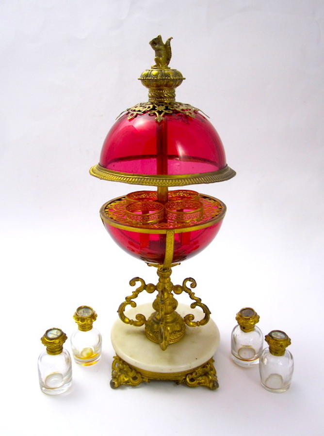 Super French Ruby Red Perfume Glass Casket