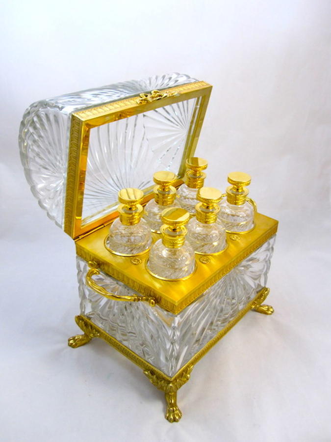 Monumental French Cut Crystal Perfume Casket
