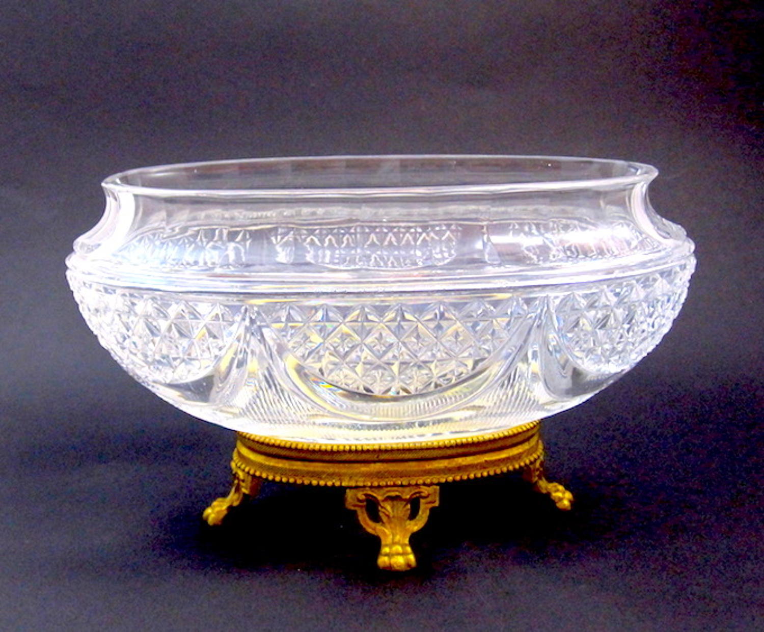 Antique French Crystal & Bronze Jardiniere