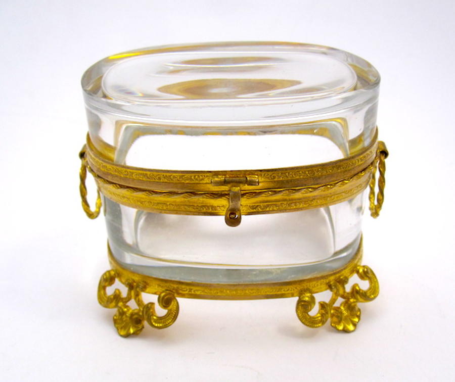 Antique Miniature French Oval Casket Box