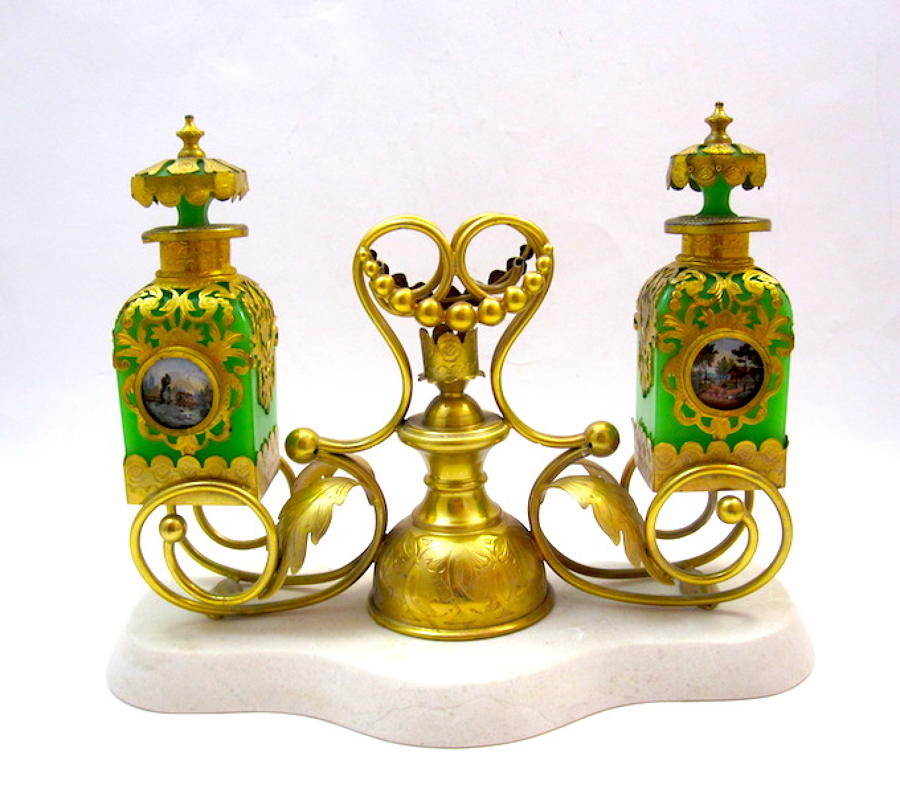 Large Antique Palais Royal Opaline Perfume Set