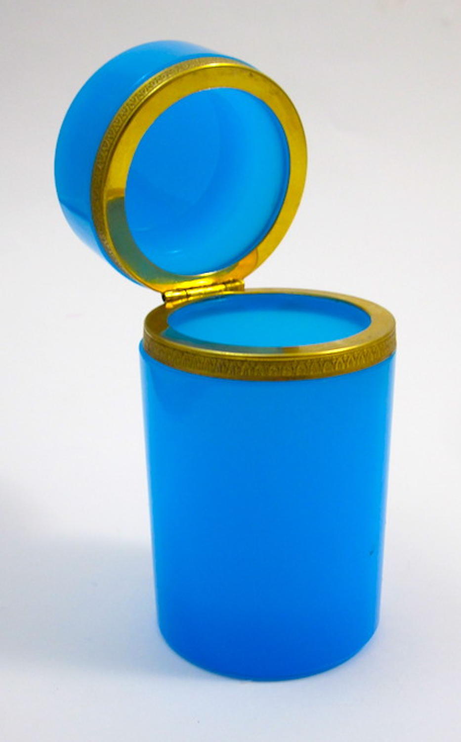 Antique French Blue Opaline  Casket Box