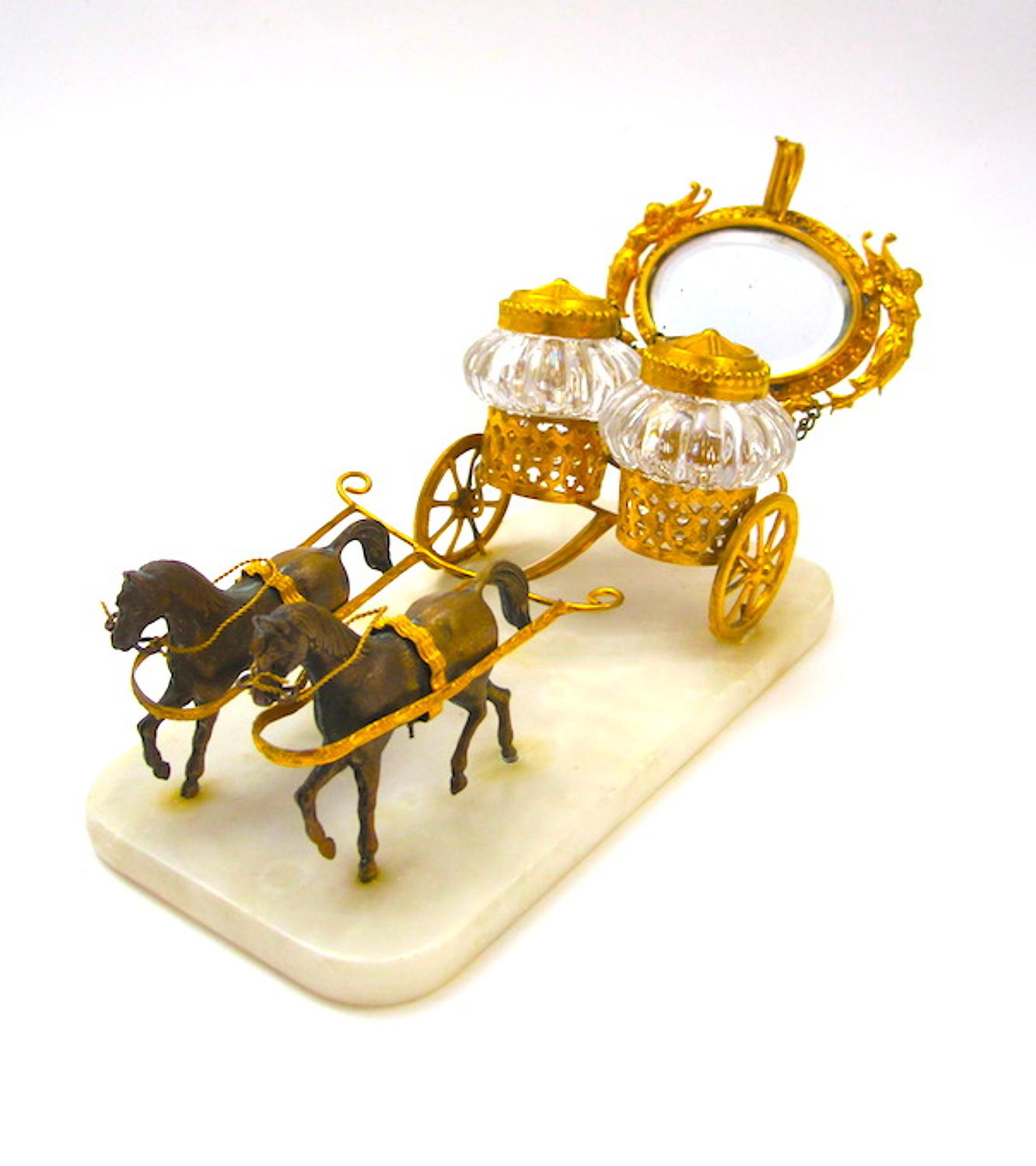 Large Palais Royal BACCARAT Inkwell Carriage