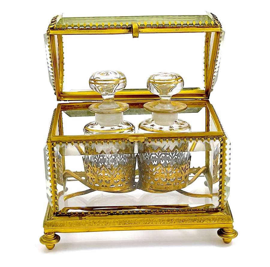 Antique Signed BACCARAT Glass Perfume Casket Box