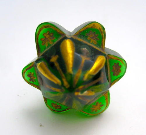 Rare Antique Bohemian Miniature Red and Green Perfume Bottle