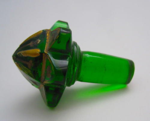 Rare Antique Bohemian Miniature Red and Green Perfume Bottle