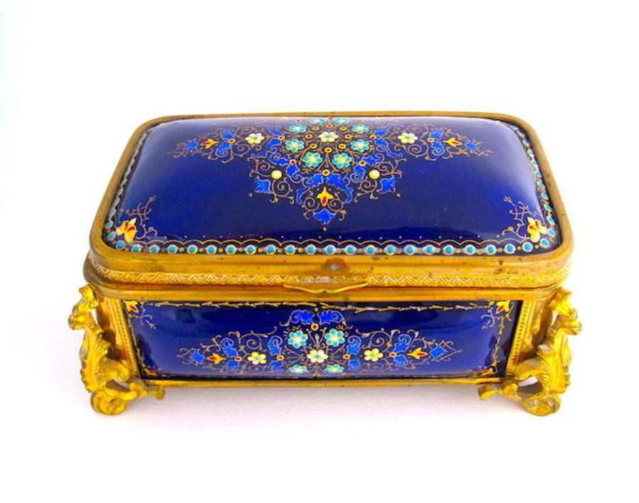 A Superb Large Tahan Antique French 'Bombe' Jewel Casket