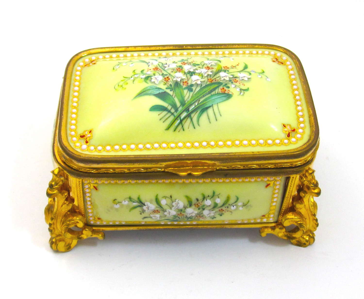 Palais Royal Antique Yellow 'Bombe' Jewel Casket by Tahan