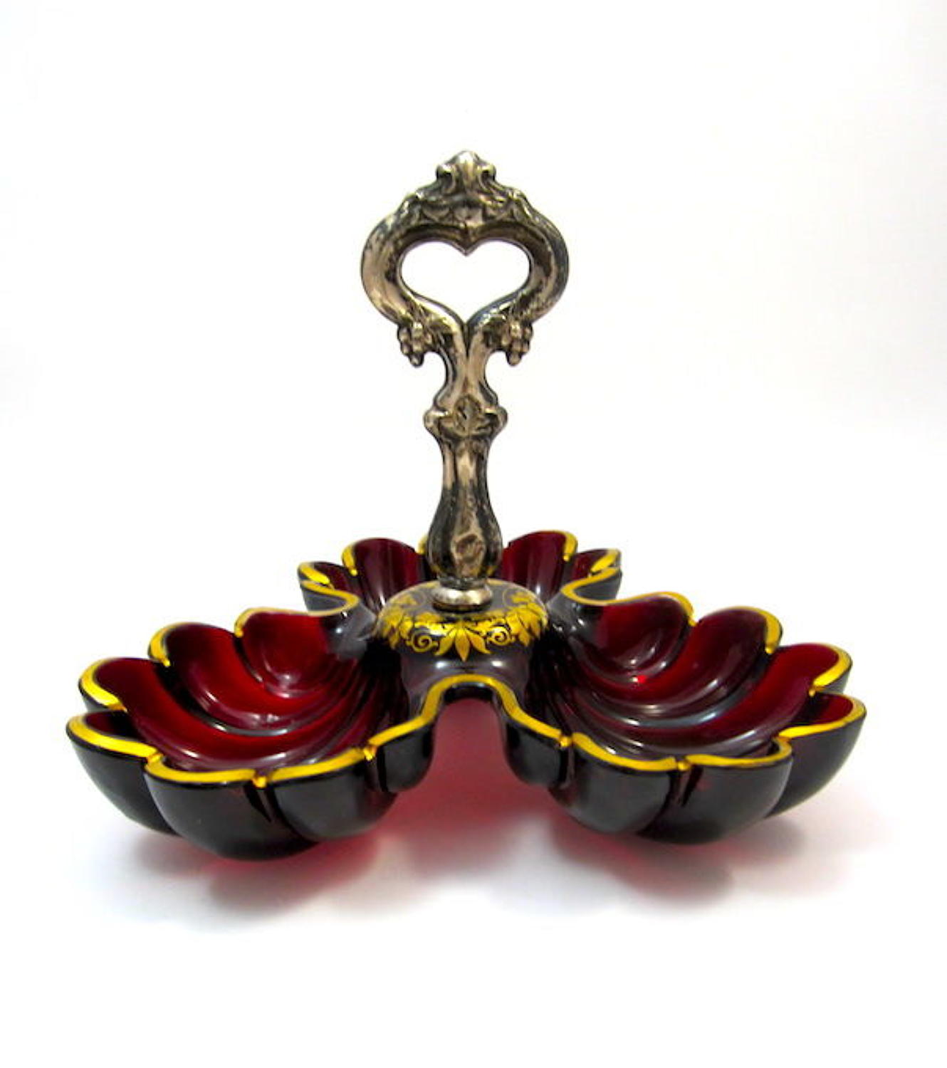 Antique Bohemian Ruby Red Centrepiece