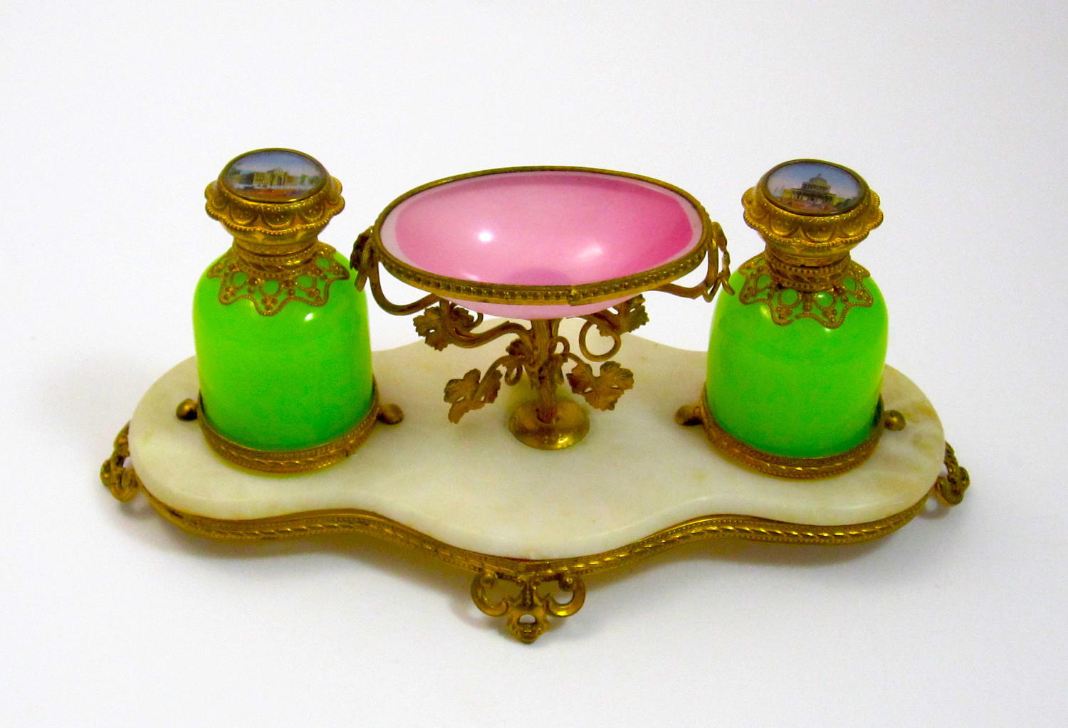 A Beautiful Palais Royal Opaline Glass Perfume Set