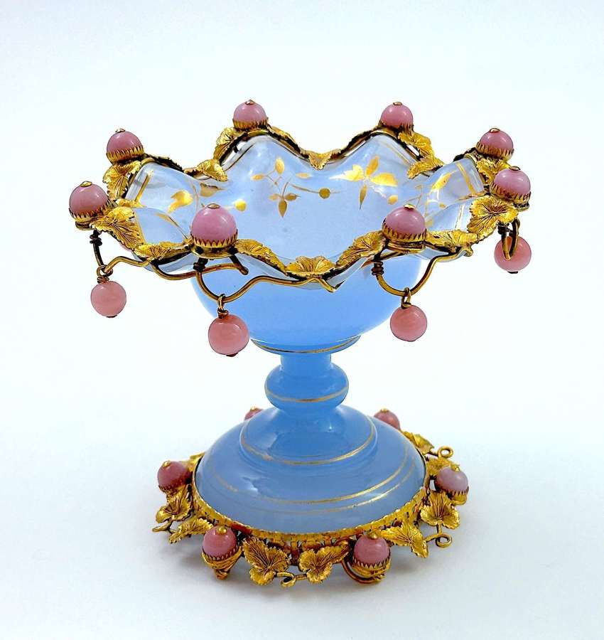 Rare Antique French Pale Lavender Opaline Glass Bowl