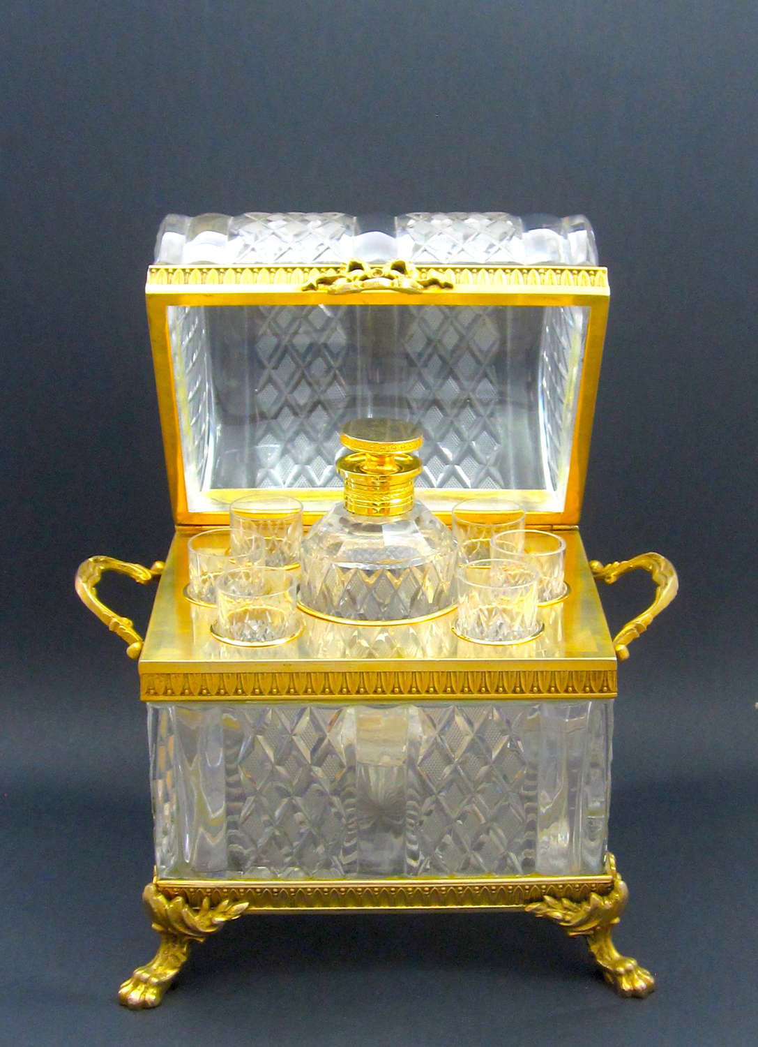 Monumental Antique Baccarat Cut Crystal Decanter Set