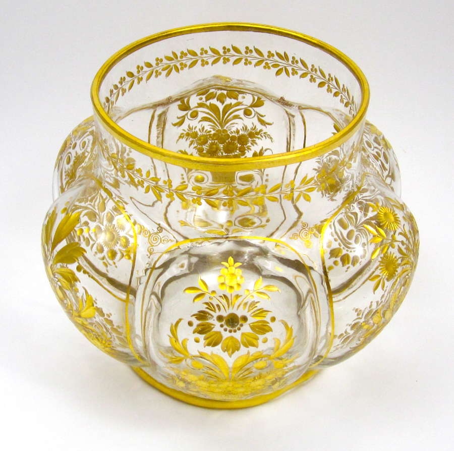 Antique St Louis Gilded Glass Bowl