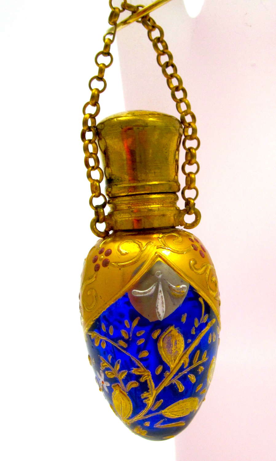 Antique MOSER Cobalt Blue Egg Shaped Perfume Bottle