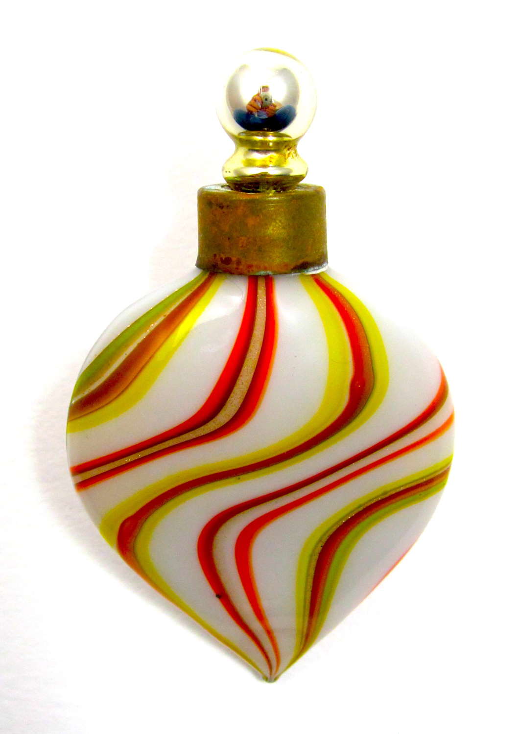 Vintage Murano Glass Heart Shaped Perfume Bottle