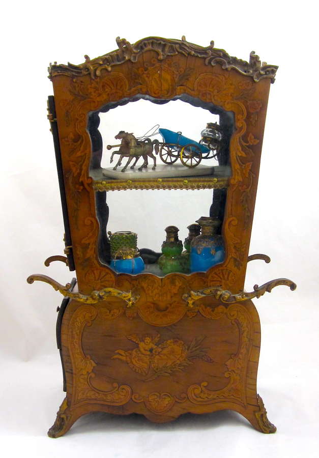 Exceptional French Antique Vitrine Shaped as a Sedan Chair