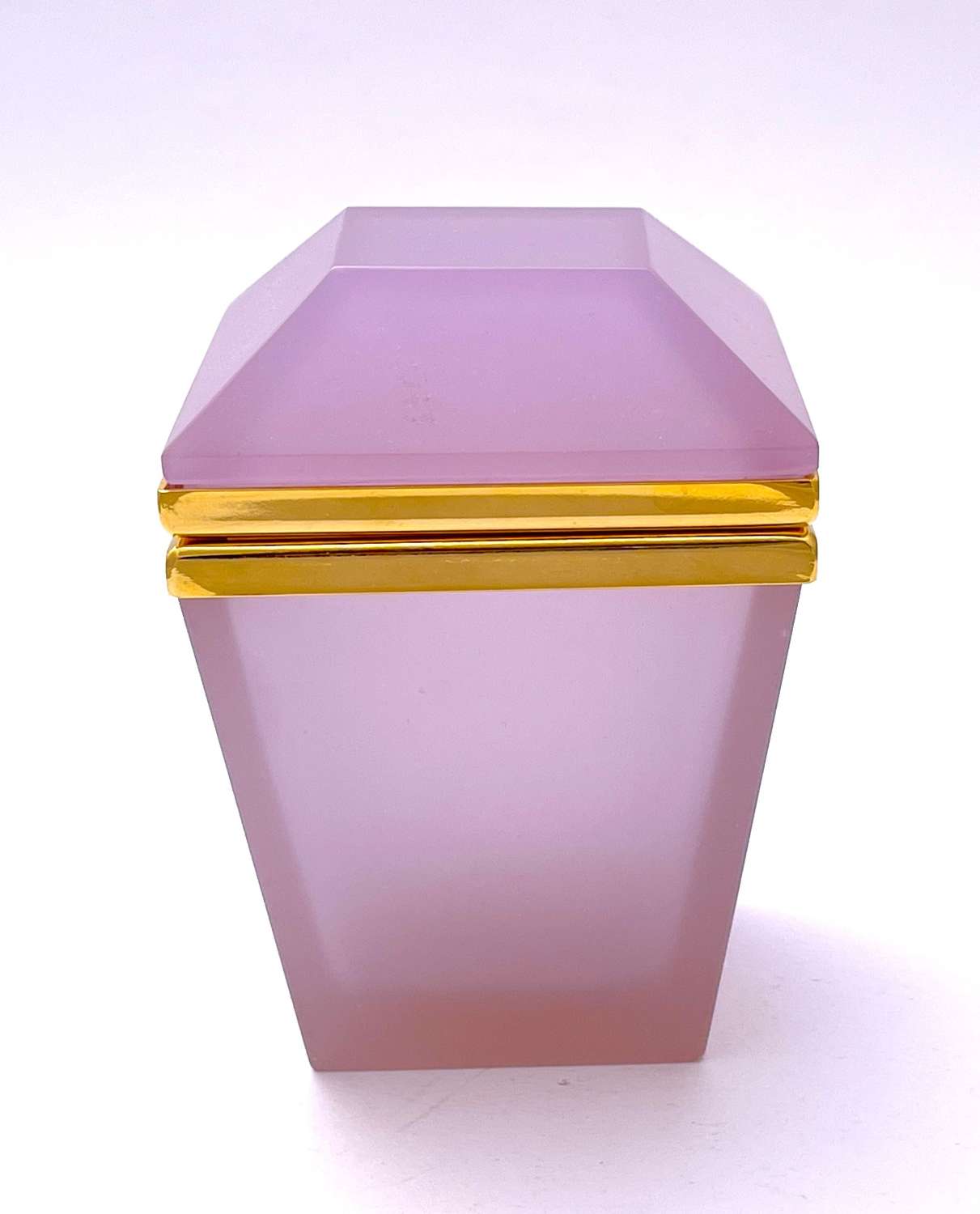Unusual Antique Pink Alexandrite Opaline Glass Casket
