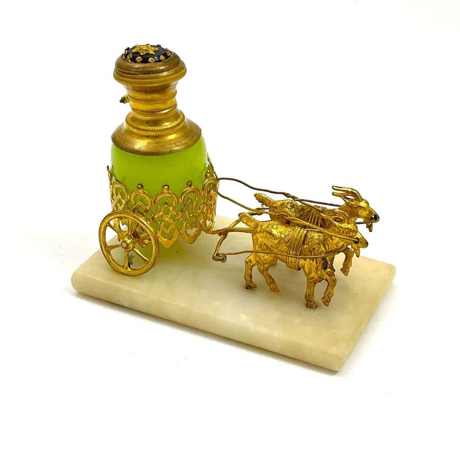 Antique Palais Royal Dore Bronze Carriage with Perfume Bottle