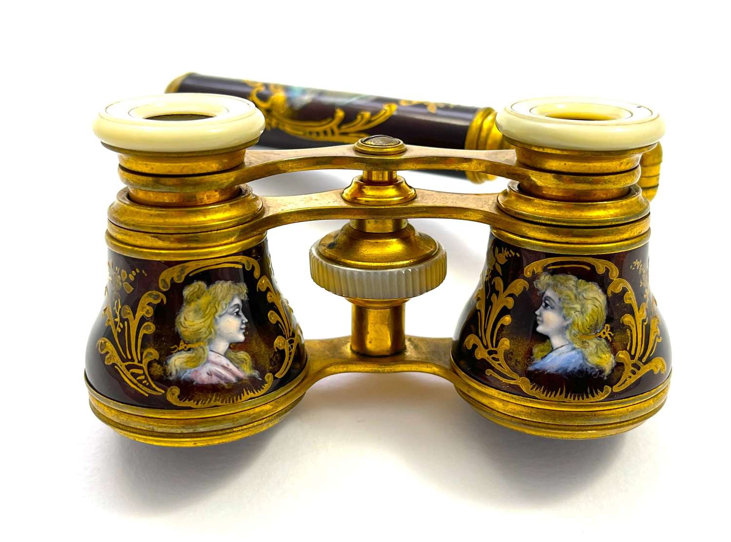 An Exceptional Pair of Antique French Enamel Opera Glasses