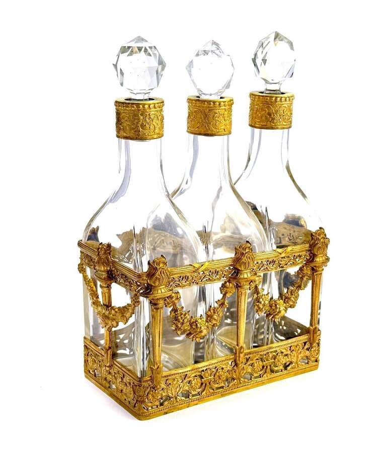 A Magnificent Napoleon III&nbsp;French and Dore Bronze Crystal Bottle Set