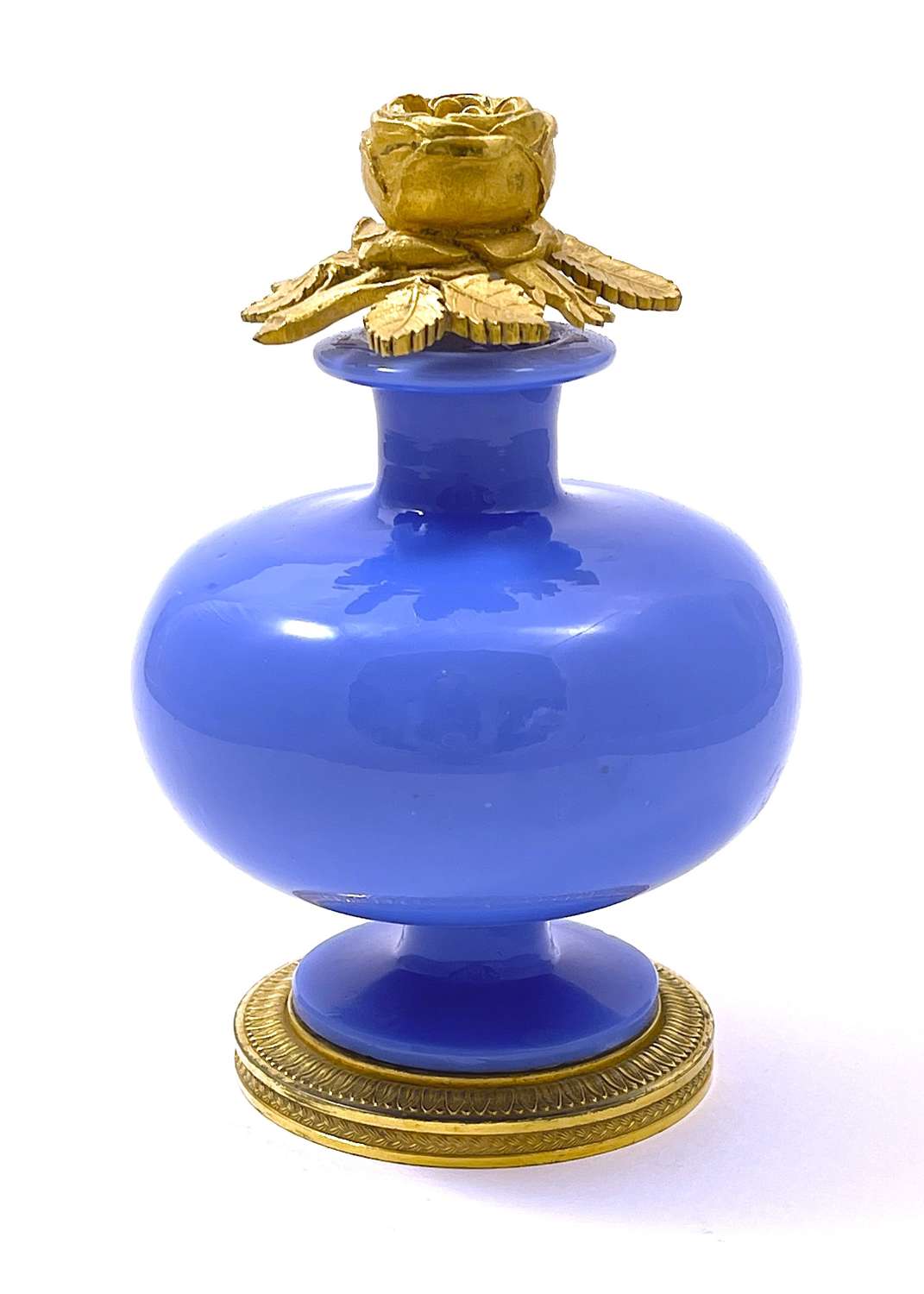 A Rare Antique Charles X Lavender Opaline Perfume Bottle