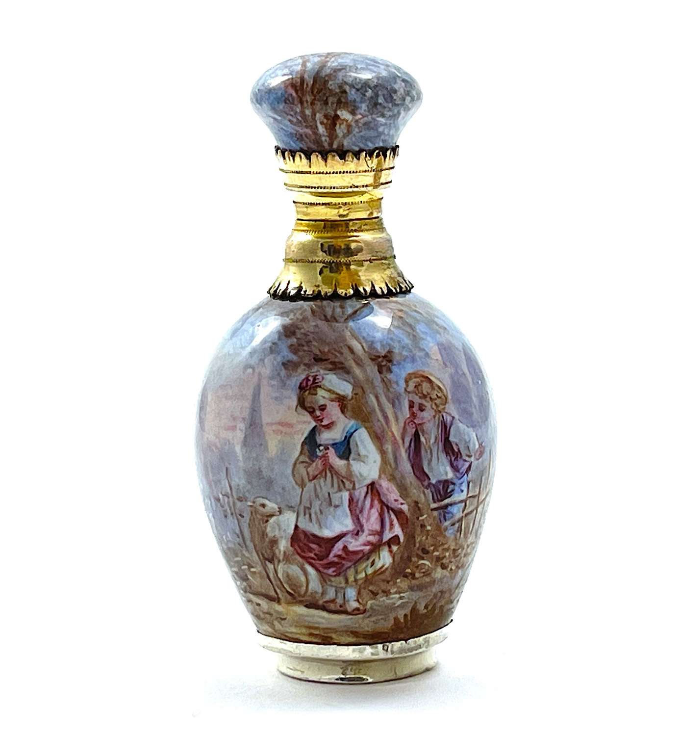 Finest Antique French Enamelled Perfume Bottle