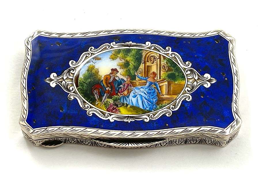 High Quality Antique French Silver and Enamel Box.