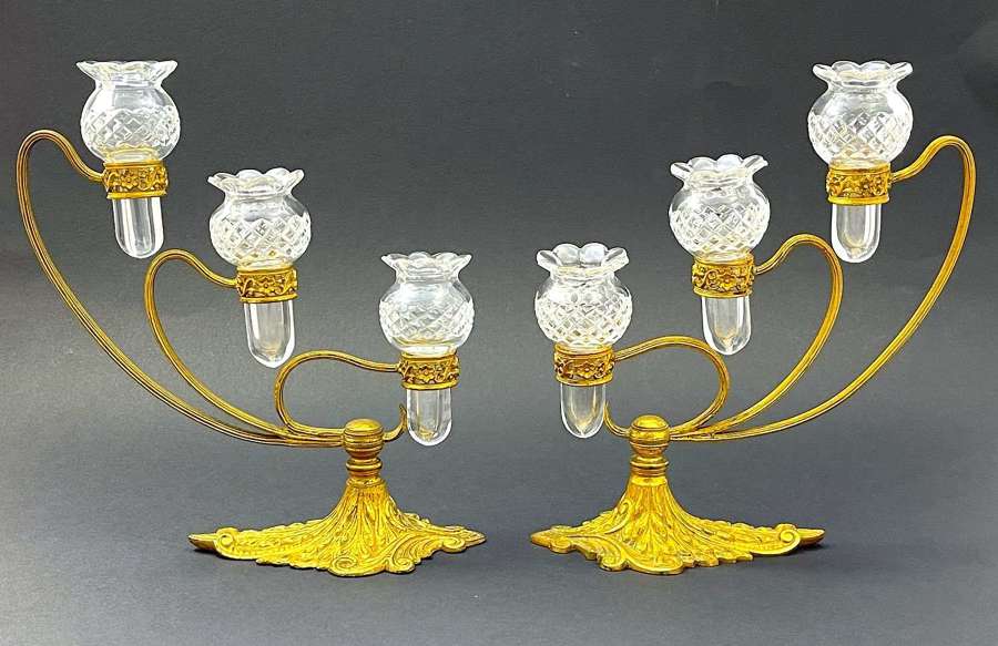 A Stunning Pair of Antique Signed F&C Osler Posy Vases