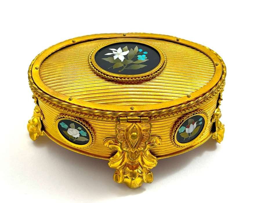 High Quality Antique Tahan Paris, Pietra Dura Jewellery Casket Box. 