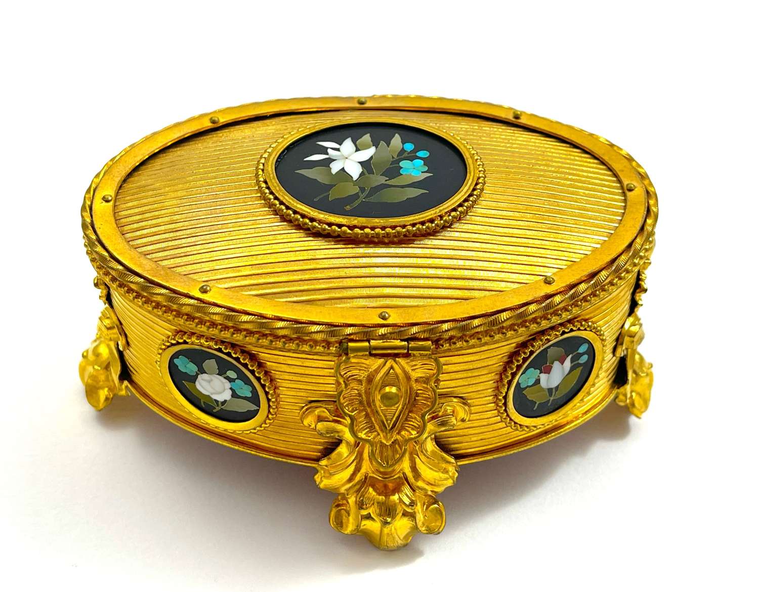 High Quality Antique Tahan Paris, Pietra Dura Jewellery Casket Box. 